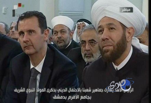 بالفيديو بشار الأسد يشارك في احتفالات عيد المولد النبوي