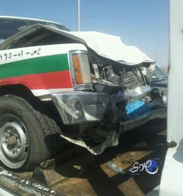 حادث سير لسيارة لقاحات تابعه لصحة عسير