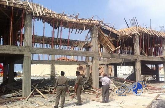 انهيار مبنى تابع لإدارة التعليم في تبوك يؤدي الي اصابة 5 عمال