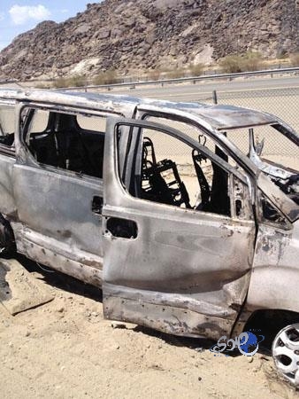 تفحم 3 نساء من عائلة واحدة في الطريق لمكة المكرمة