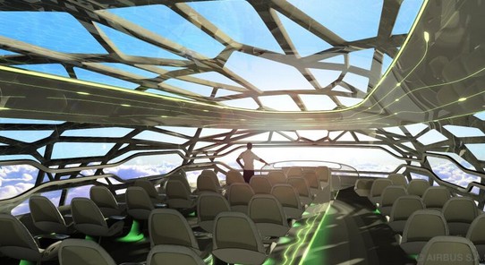 احجزوا مقاعدكم في اول رحلة للطائرة الشفافة عام 2050م نتمنى لكم سفراً سعيداً