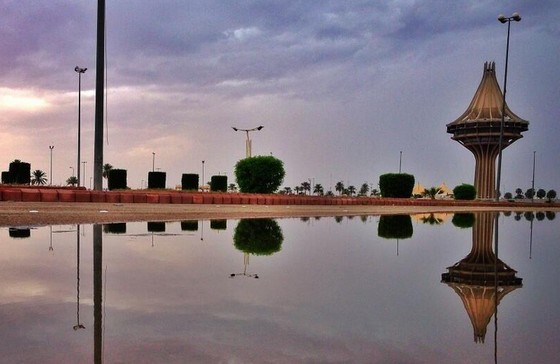 هطول أمطار غزيرة على الخرج (صور)