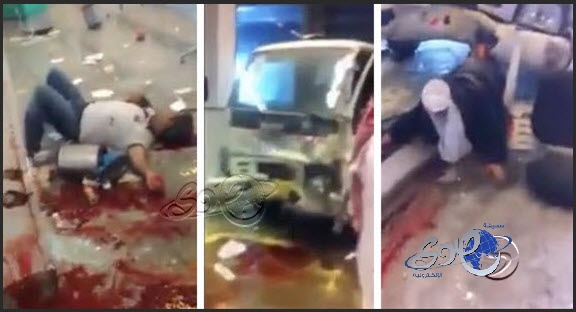 فيديو اللحضات الأولى لحادث إقتحام شاحنه في صالة المغادره الارضيه بمطار جدة