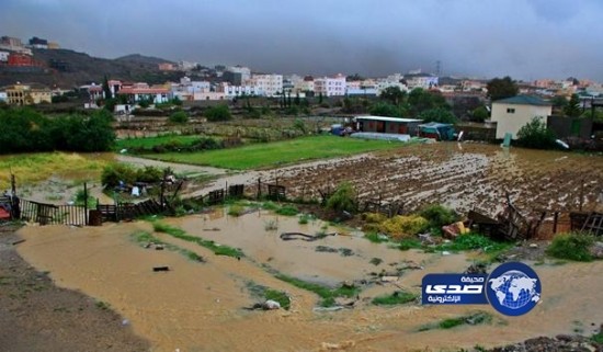 هطول أمطارٌ غزيرة ومتوسطة على “بني سار” الباحة