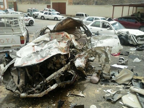 وفاة وإصابة «4» أشخاص في حادث مروع بقلوة