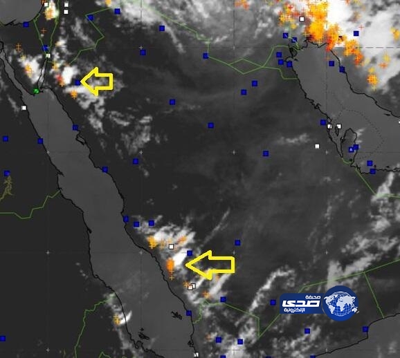أمطار رعدية الآن على تبوك ومرتفعات الباحة والطائف