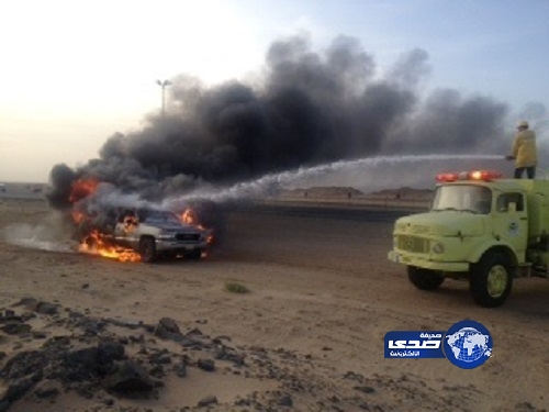 الدفاع المدني يخمد حريقاً في سيارة عائلة قرب &#8220;ظلم&#8221;