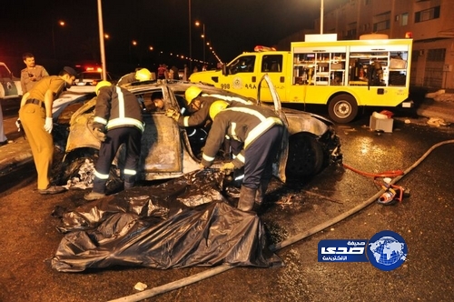 وفاة 3 شبان إثر ارتطام سيارتهم بحاجز خرساني بالطائف