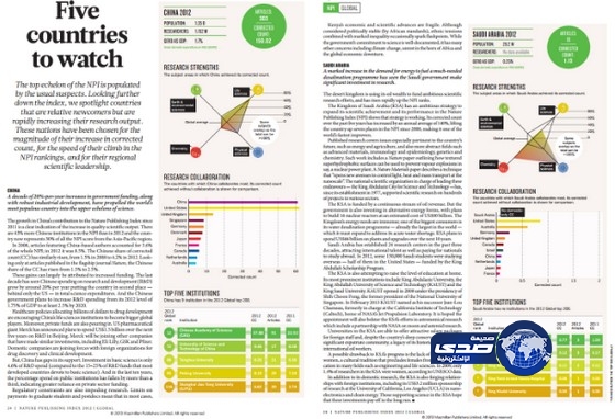 “نيتشر”: المملكة ضمن الخمسة الدول الجديرة بالمتابعة على مستوى العالم