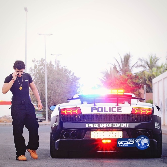 بالصور .. سيارة شرطة &#8220;لامبرجيني&#8221; يملكها شاب سعودي