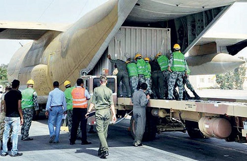 مستشفى ميداني سعودي يصل القاهرة جوا