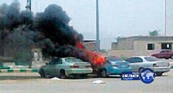 احتراق ثلاث سيارات لرجال أمن بعسير