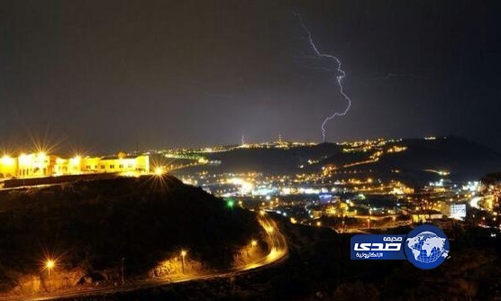 هطول أمطار على منطقة الباحة