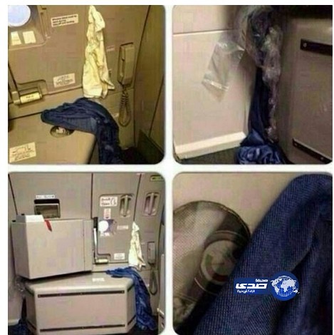 طائرة كويتية تستخدم بطانيات وشراشف لسد فتحة في بابها