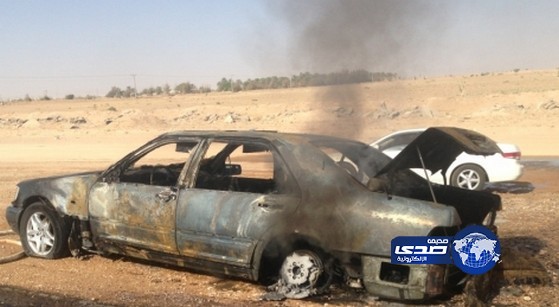 نجاة مواطن من الموت بعد اندلاع حريق بمركبته على طريق الافلاج وادي الدواسر