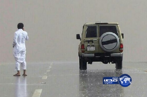 صور هطول الامطار على تيماء