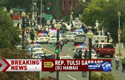 إطلاق أعيرة نارية خارج مبنى الكونجرس الأمريكي