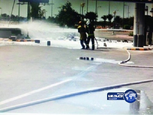 التماس كهربائي يشعل حريقًا “محدودًا” بمحطة وقود بينبع