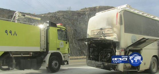 ​​حريق في حافلة نقل طالبات جامعة الباحة