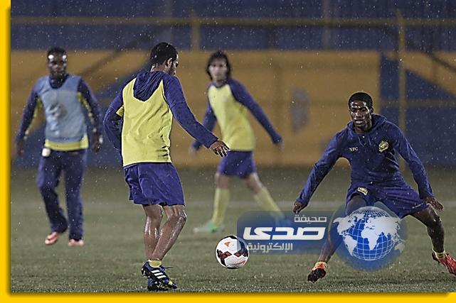 النصر يتدرب تحت المطر ويلعب ودياً الاثنين امام الدرعية
