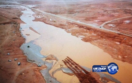 صورة جوية تكشف حجم السيول التى اجتاحت عرعر