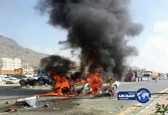 تفحم ثلاثة ومعهم امرأة في حادث مروري بمحايل عسير