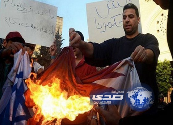 عشرات المصريين يتظاهرون أمام سفارة دولة قطر مطالبين بطرد سفيرها