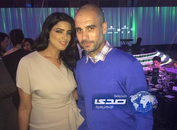 هند بومشمر برفقة غوارديولا في حفلة عشاء