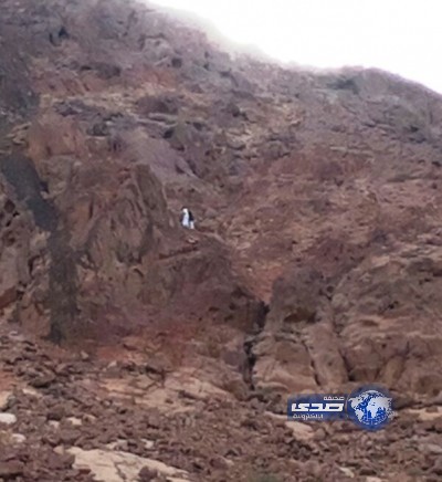 مدني تبوك يباشر إنقاذ شخص سقط من جبل الزيتة