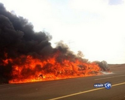 وفاة قائد ناقلة مواد كيميائية ومرافقه حرقا على طريق الرياض &#8211; الدمام