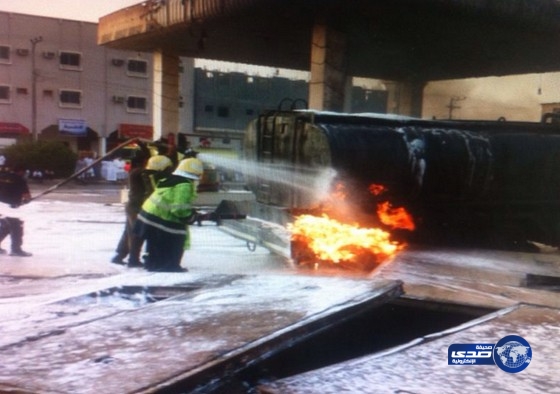 حريق في محطة وقود‎ بطريق الملك خالد بسكاكا