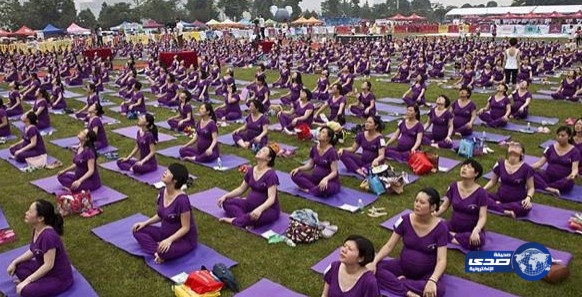 الصين تدخل غينيس بأكبر صف يوغا للحوامل