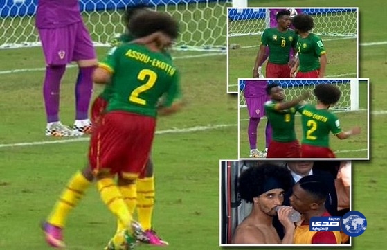 بالفيديو والصور: لاعب كاميروني “ينطح” زميله امام العالم