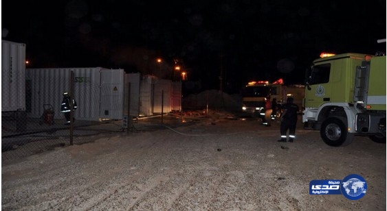 السيطرة على حريق مولد كهربائي في عرعر بسبب تسرُّب الزيت