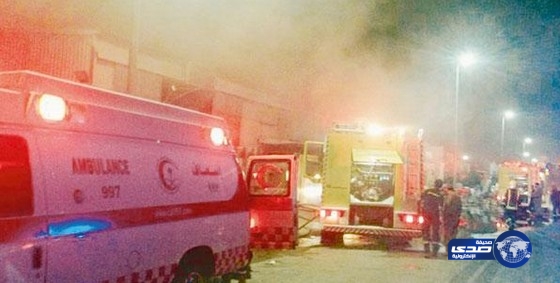 اختناق شخص في حريق الخضرية بالدمام