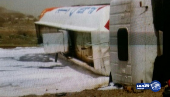 بالصور مدني المدينة يباشر حادث تسرب وقود بالدائري الثالث‎