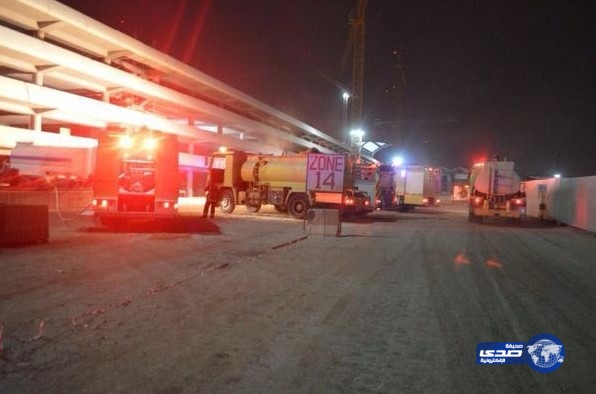 حريق في مشروع قطار الحرمين