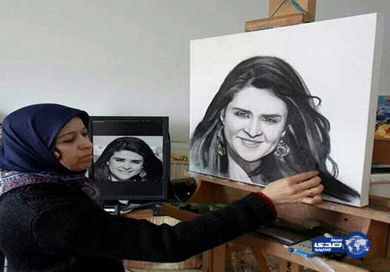 فنانة تشكيلية ترسم سلمى رشيد في لوحة تبهر محبيها