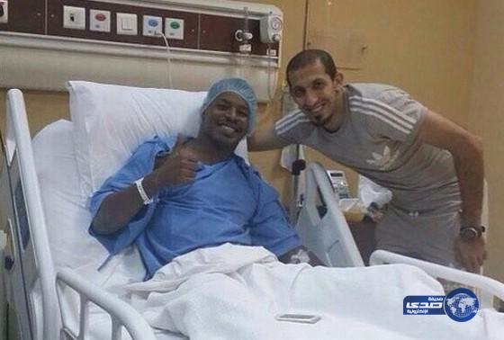 حارس الهلال خالد شراحيلي بعد عملية الزايده ‏