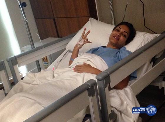 الاعلامية السعودية لمى سعود بعد اجراء عملية جراحية