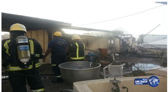 إخماد حريق شب بمقهى بـ”صناعية الطائف” بسبب أعمال لحام