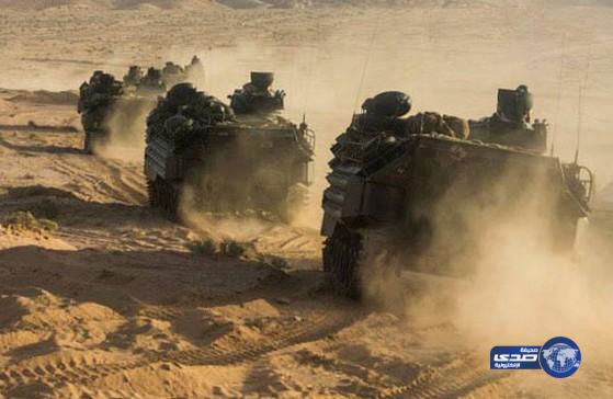حشود لدبابات أردنية على حدود سوريا يغطيها طائرات حربية