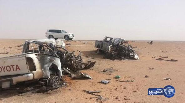 وفاة خمسة مواطنين في حادث مروع على طريق روضة نورة