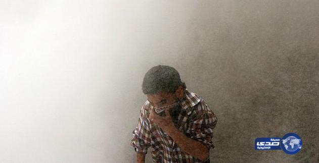 قوات النظام السوري تستخدم الغازات خلال قصفها سراقب