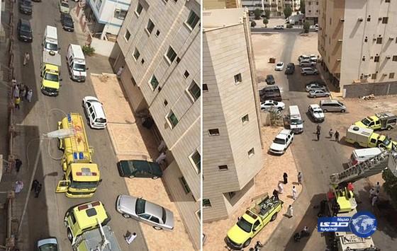 10 حالات اختناق في حريق شقة سكنية بالمدينة