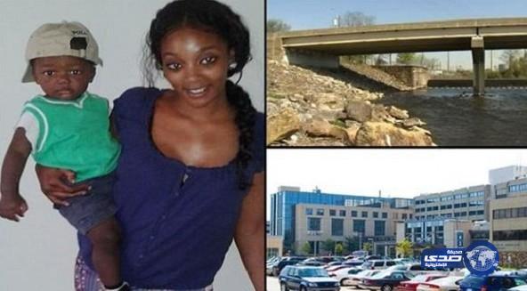 أمريكية تقبل طفلها وترميه من فوق جسر