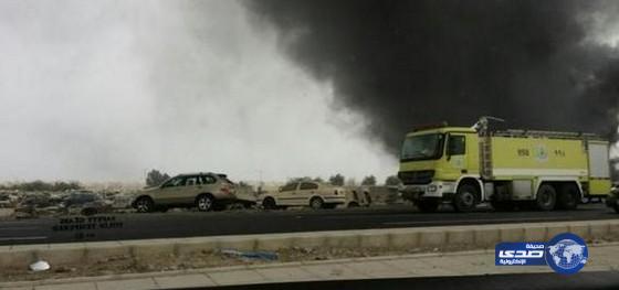 بالصور:مدني جدة يكافح حريقا هائلا بتشليح بريمان