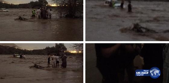 نجاة شخصين من الغرق في سيول وادي “جريه” في المجارده