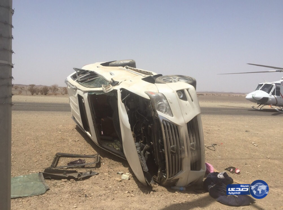 إصابة ٨ من عائلة واحدة في حادث طريق المدينة – المهد الزراعي‎