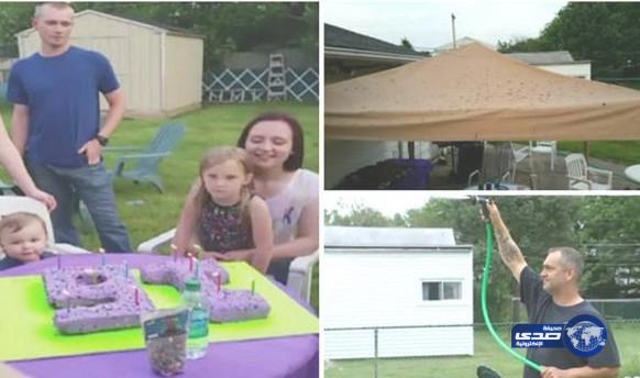 بالفيديو: فضلات ركاب طائرة تتساقط على حفل عيد ميلاد فتاة